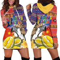 Philippines Kadayawan Hoodie Dress Filipino Eagle Durian with Polynesian and Igorots Pattern - Wonder Print Shop