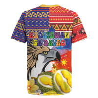 Philippines Kadayawan Rugby Jersey Filipino Eagle Durian with Polynesian and Igorots Pattern - Wonder Print Shop