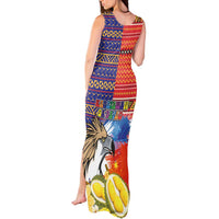 Philippines Kadayawan Tank Maxi Dress Filipino Eagle Durian with Polynesian and Igorots Pattern - Wonder Print Shop
