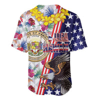 Hawaii and United States Together Baseball Jersey Seal of Hawaii and Bald Eagle - Wonder Print Shop
