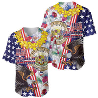 Hawaii and United States Together Baseball Jersey Seal of Hawaii and Bald Eagle - Wonder Print Shop