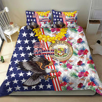 Hawaii and United States Together Bedding Set Seal of Hawaii and Bald Eagle - Wonder Print Shop