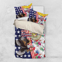 Hawaii and United States Together Bedding Set Seal of Hawaii and Bald Eagle - Wonder Print Shop