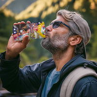 Hawaii and United States Together 4 in 1 Can Cooler Tumbler Seal of Hawaii and Bald Eagle - Wonder Print Shop