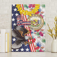 Hawaii and United States Together Canvas Wall Art Seal of Hawaii and Bald Eagle - Wonder Print Shop
