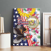 Hawaii and United States Together Canvas Wall Art Seal of Hawaii and Bald Eagle - Wonder Print Shop