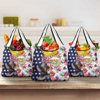 Hawaii and United States Together Grocery Bag Seal of Hawaii and Bald Eagle - Wonder Print Shop