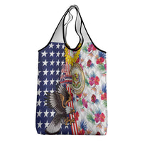 Hawaii and United States Together Grocery Bag Seal of Hawaii and Bald Eagle - Wonder Print Shop