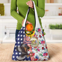 Hawaii and United States Together Grocery Bag Seal of Hawaii and Bald Eagle - Wonder Print Shop