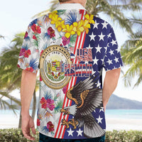 Hawaii and United States Together Hawaiian Shirt Seal of Hawaii and Bald Eagle - Wonder Print Shop