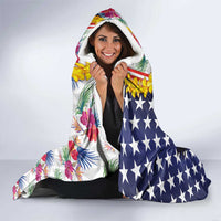 Hawaii and United States Together Hooded Blanket Seal of Hawaii and Bald Eagle - Wonder Print Shop