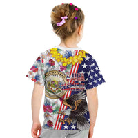 Hawaii and United States Together Kid T Shirt Seal of Hawaii and Bald Eagle - Wonder Print Shop