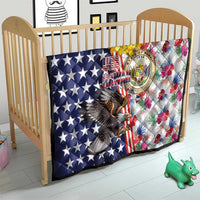 Hawaii and United States Together Quilt Seal of Hawaii and Bald Eagle - Wonder Print Shop
