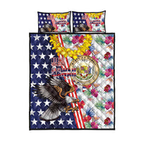Hawaii and United States Together Quilt Bed Set Seal of Hawaii and Bald Eagle - Wonder Print Shop