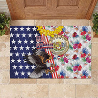 Hawaii and United States Together Rubber Doormat Seal of Hawaii and Bald Eagle - Wonder Print Shop