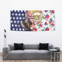 Hawaii and United States Together Tapestry Seal of Hawaii and Bald Eagle - Wonder Print Shop