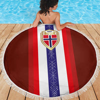 Norway Football Beach Blanket Norwegian Stripes-Viking Style - Wonder Print Shop