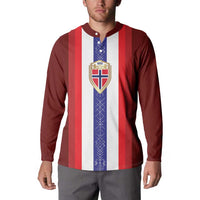 Custom Norway Football Button Sweatshirt Norwegian Stripes-Viking Style - Wonder Print Shop