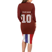 Custom Norway Football Family Matching Long Sleeve Bodycon Dress and Hawaiian Shirt Norwegian Stripes-Viking Style - Wonder Print Shop