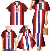 Custom Norway Football Family Matching Mermaid Dress and Hawaiian Shirt Norwegian Stripes-Viking Style - Wonder Print Shop