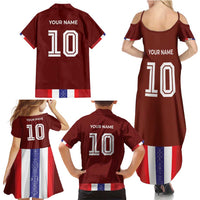 Custom Norway Football Family Matching Summer Maxi Dress and Hawaiian Shirt Norwegian Stripes-Viking Style - Wonder Print Shop