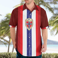 Custom Norway Football Hawaiian Shirt Norwegian Stripes-Viking Style - Wonder Print Shop