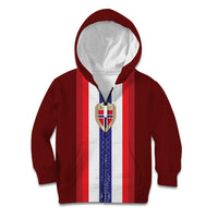 Custom Norway Football Kid Hoodie Norwegian Stripes-Viking Style - Wonder Print Shop