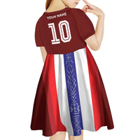 Custom Norway Football Kid Short Sleeve Dress Norwegian Stripes-Viking Style - Wonder Print Shop