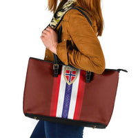 Norway Football Leather Tote Bag Norwegian Stripes-Viking Style - Wonder Print Shop