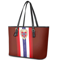 Norway Football Leather Tote Bag Norwegian Stripes-Viking Style - Wonder Print Shop