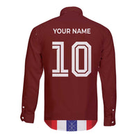 Custom Norway Football Long Sleeve Button Shirt Norwegian Stripes-Viking Style - Wonder Print Shop