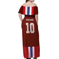 Custom Norway Football Off Shoulder Maxi Dress Norwegian Stripes-Viking Style - Wonder Print Shop