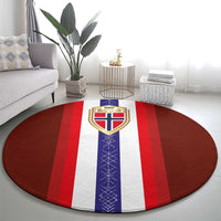 Norway Football Round Carpet Norwegian Stripes-Viking Style - Wonder Print Shop