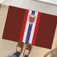 Norway Football Rubber Doormat Norwegian Stripes-Viking Style - Wonder Print Shop