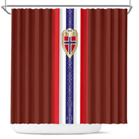 Norway Football Shower Curtain Norwegian Stripes-Viking Style - Wonder Print Shop