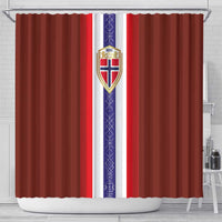 Norway Football Shower Curtain Norwegian Stripes-Viking Style - Wonder Print Shop