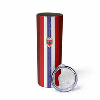 Custom Norway Football Skinny Tumbler Norwegian Stripes-Viking Style - Wonder Print Shop