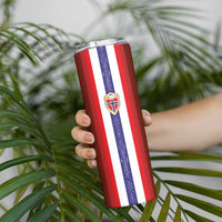 Custom Norway Football Skinny Tumbler Norwegian Stripes-Viking Style - Wonder Print Shop