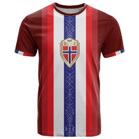 Custom Norway Football T Shirt Norwegian Stripes-Viking Style - Wonder Print Shop