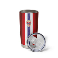Custom Norway Football Tumbler Cup Norwegian Stripes-Viking Style - Wonder Print Shop