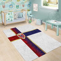 Norway Football Area Rug Norwegian Flag Style with Rosemaling Pattern - Wonder Print Shop