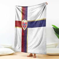 Norway Football Blanket Norwegian Flag Style with Rosemaling Pattern - Wonder Print Shop