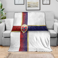 Norway Football Blanket Norwegian Flag Style with Rosemaling Pattern - Wonder Print Shop