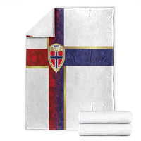 Norway Football Blanket Norwegian Flag Style with Rosemaling Pattern - Wonder Print Shop