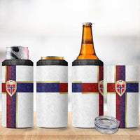 Norway Football 4 in 1 Can Cooler Tumbler Norwegian Flag Style with Rosemaling Pattern - Wonder Print Shop