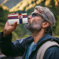 Norway Football 4 in 1 Can Cooler Tumbler Norwegian Flag Style with Rosemaling Pattern - Wonder Print Shop