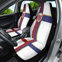 Norway Football Car Seat Cover Norwegian Flag Style with Rosemaling Pattern - Wonder Print Shop