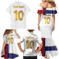 Custom Norway Football Family Matching Mermaid Dress and Hawaiian Shirt Norwegian Flag Style with Rosemaling Pattern - Wonder Print Shop