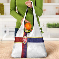 Norway Football Grocery Bag Norwegian Flag Style with Rosemaling Pattern - Wonder Print Shop