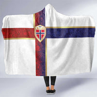 Norway Football Hooded Blanket Norwegian Flag Style with Rosemaling Pattern - Wonder Print Shop